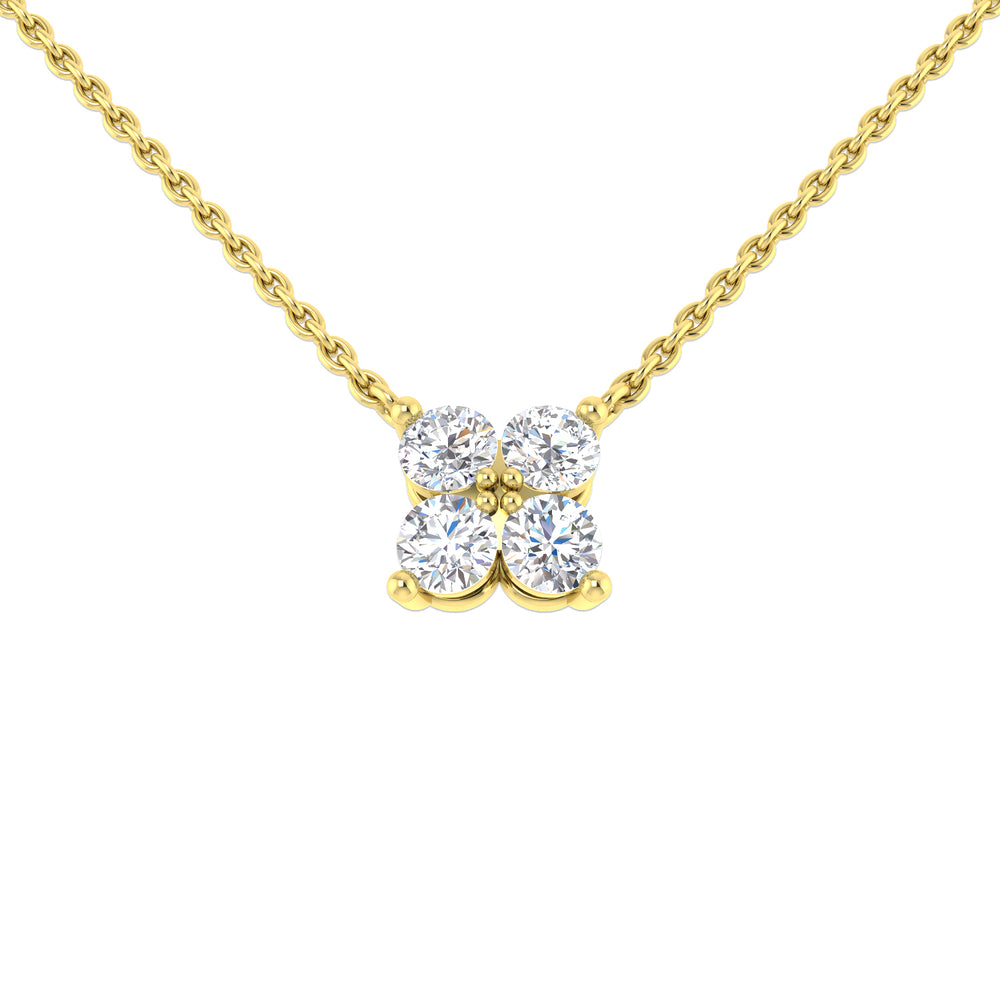 Axile Diamond Cluster Necklace 0.33ct Platinum Gold
