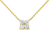 Axile Diamond Cluster Necklace 0.33ct Platinum Gold