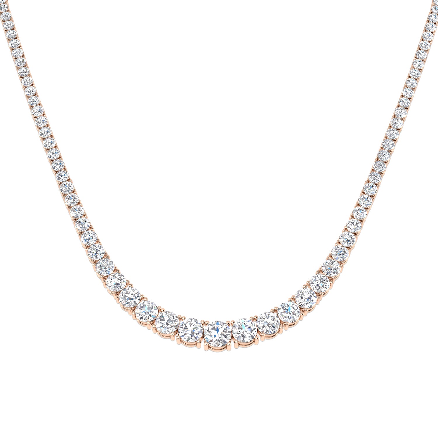 Attar Tennis Necklace 7.5ct to 17ct Gold Platinum