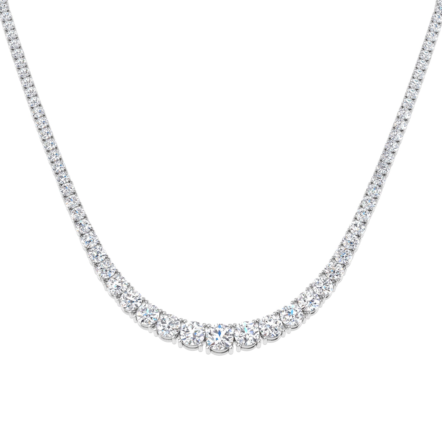 Attar Tennis Necklace 7.5ct to 17ct Gold Platinum