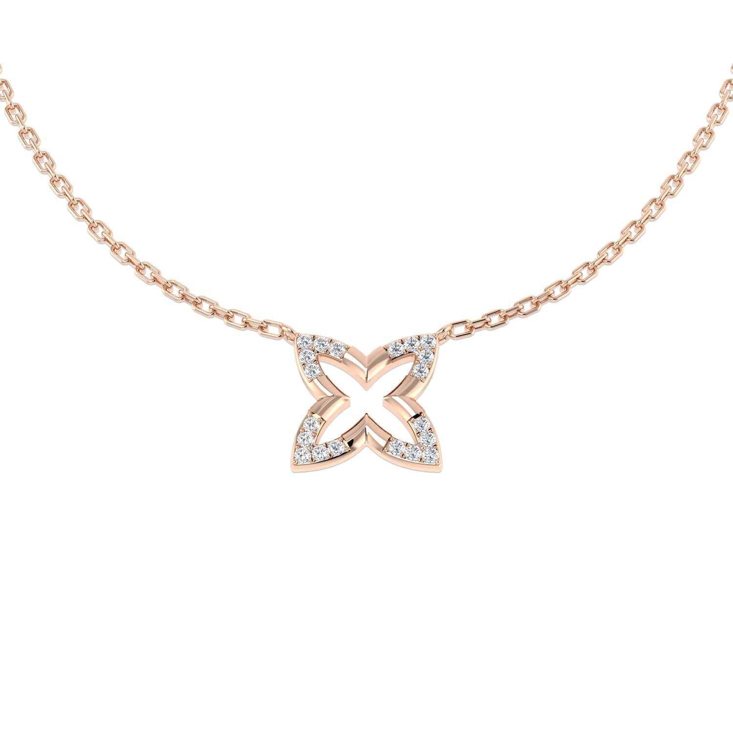Azine Diamond Necklace 0.1ct Gold Platinum