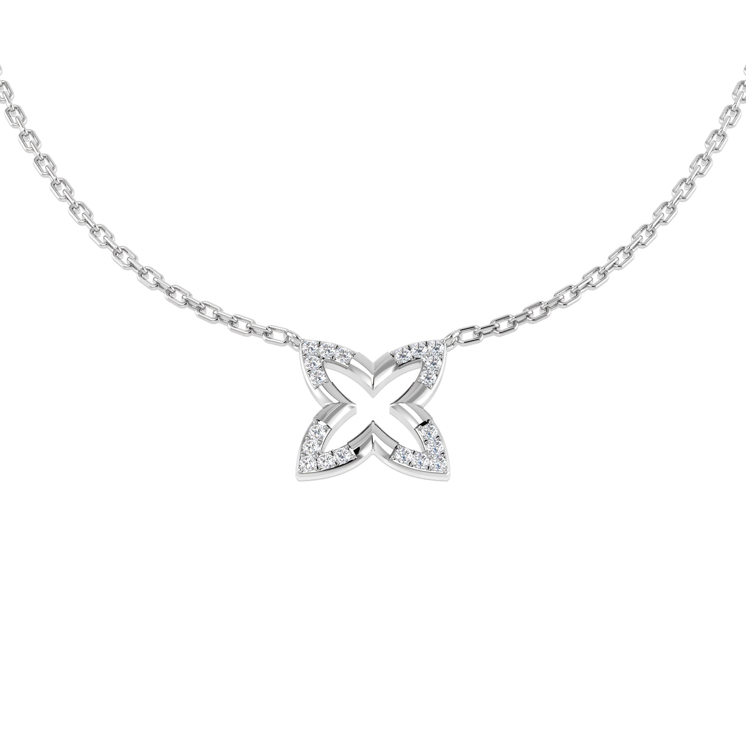 Azine Diamond Necklace 0.1ct Gold Platinum