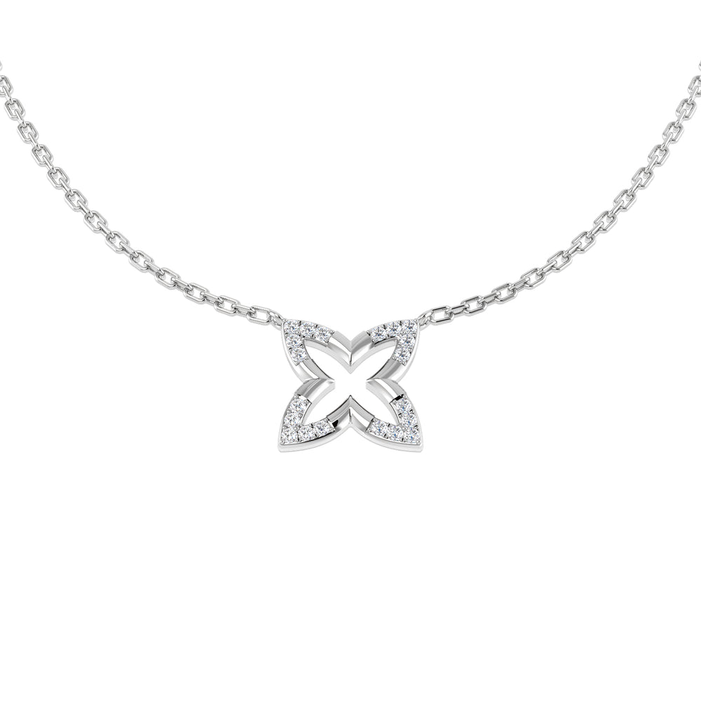 Azine Diamond Necklace 0.1ct Gold Platinum