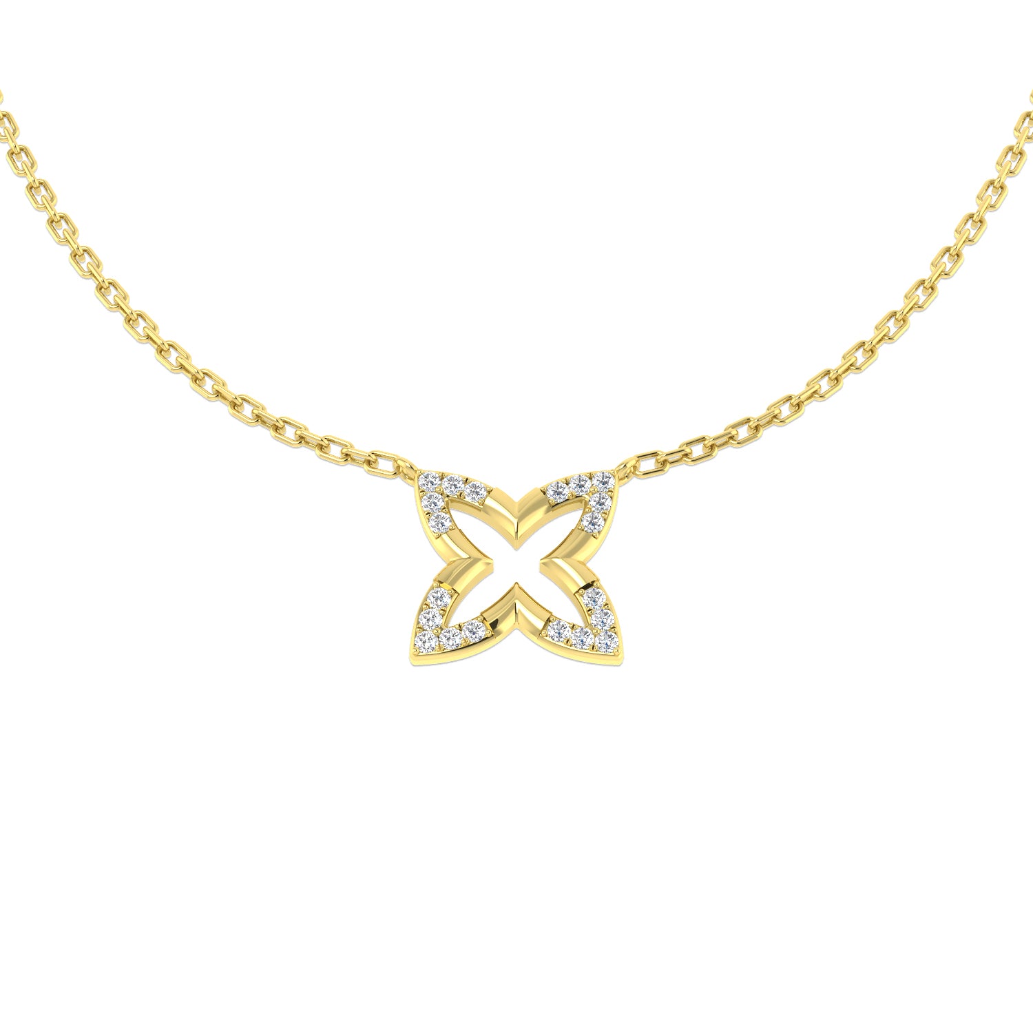 Azine Diamond Necklace 0.1ct Gold Platinum