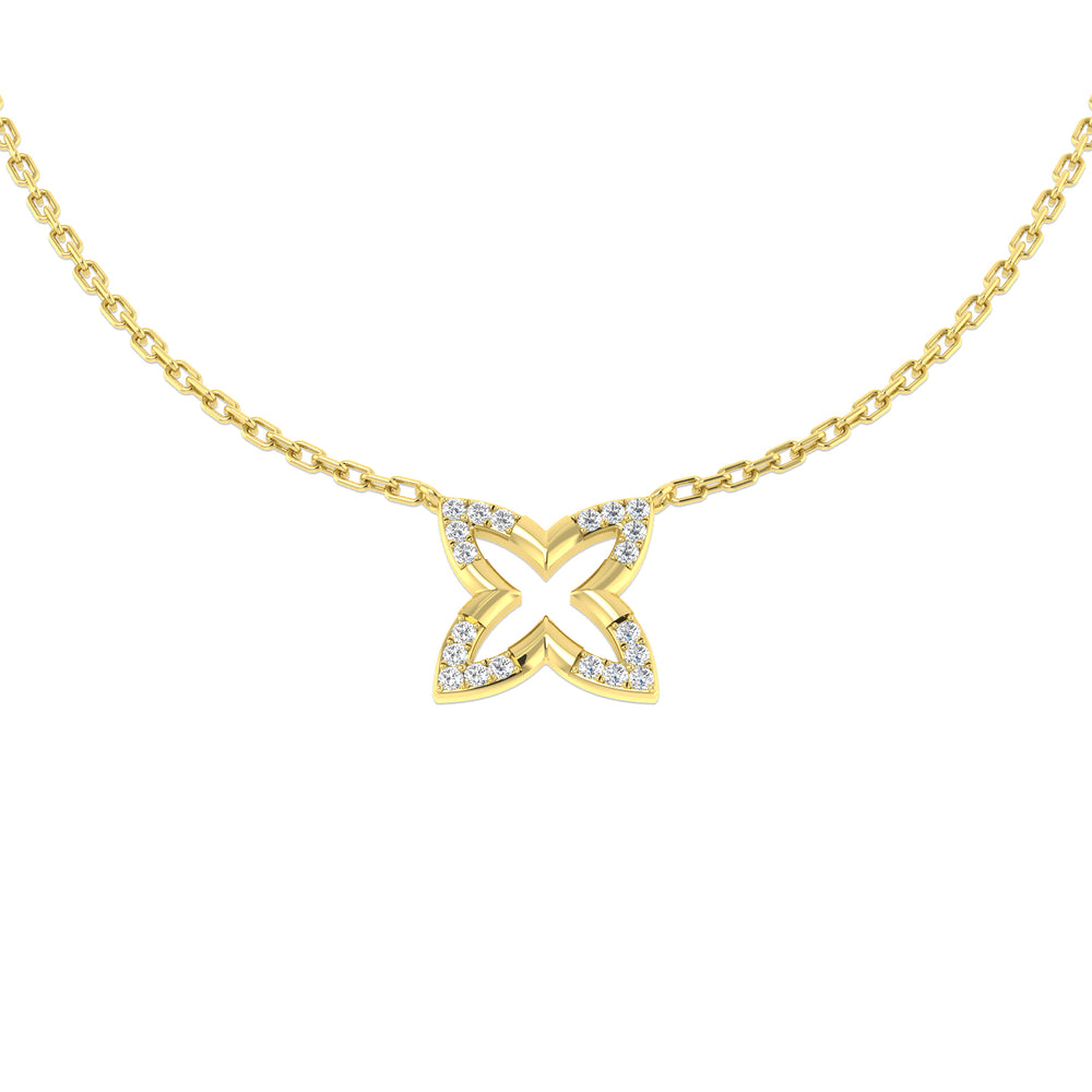 Azine Diamond Necklace 0.1ct Gold Platinum