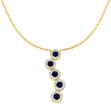 Azure Blue Sapphire Necklace 0.75ct Platinum Gold