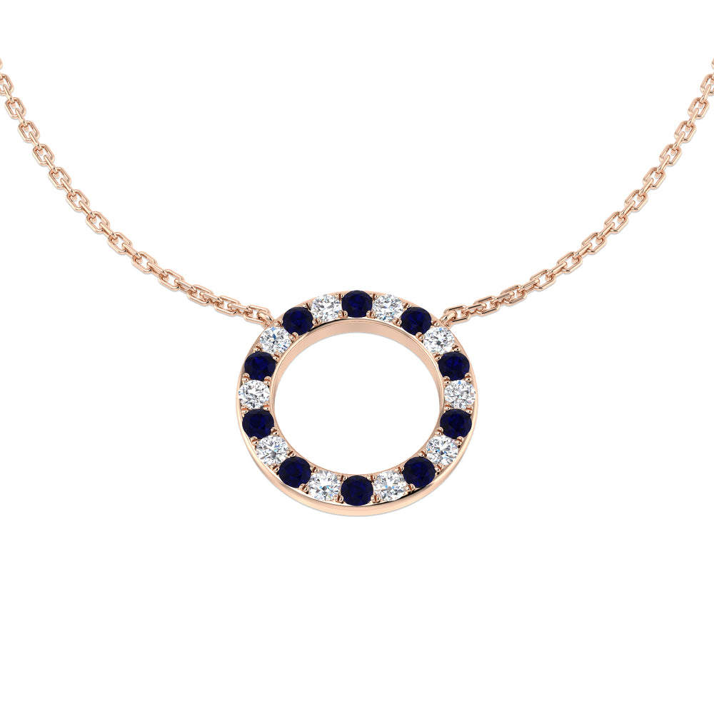 Babul Blue Sapphire Necklace 0.5ct Gold Platinum