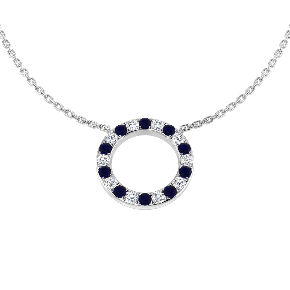 Babul Blue Sapphire Necklace 0.5ct Gold Platinum