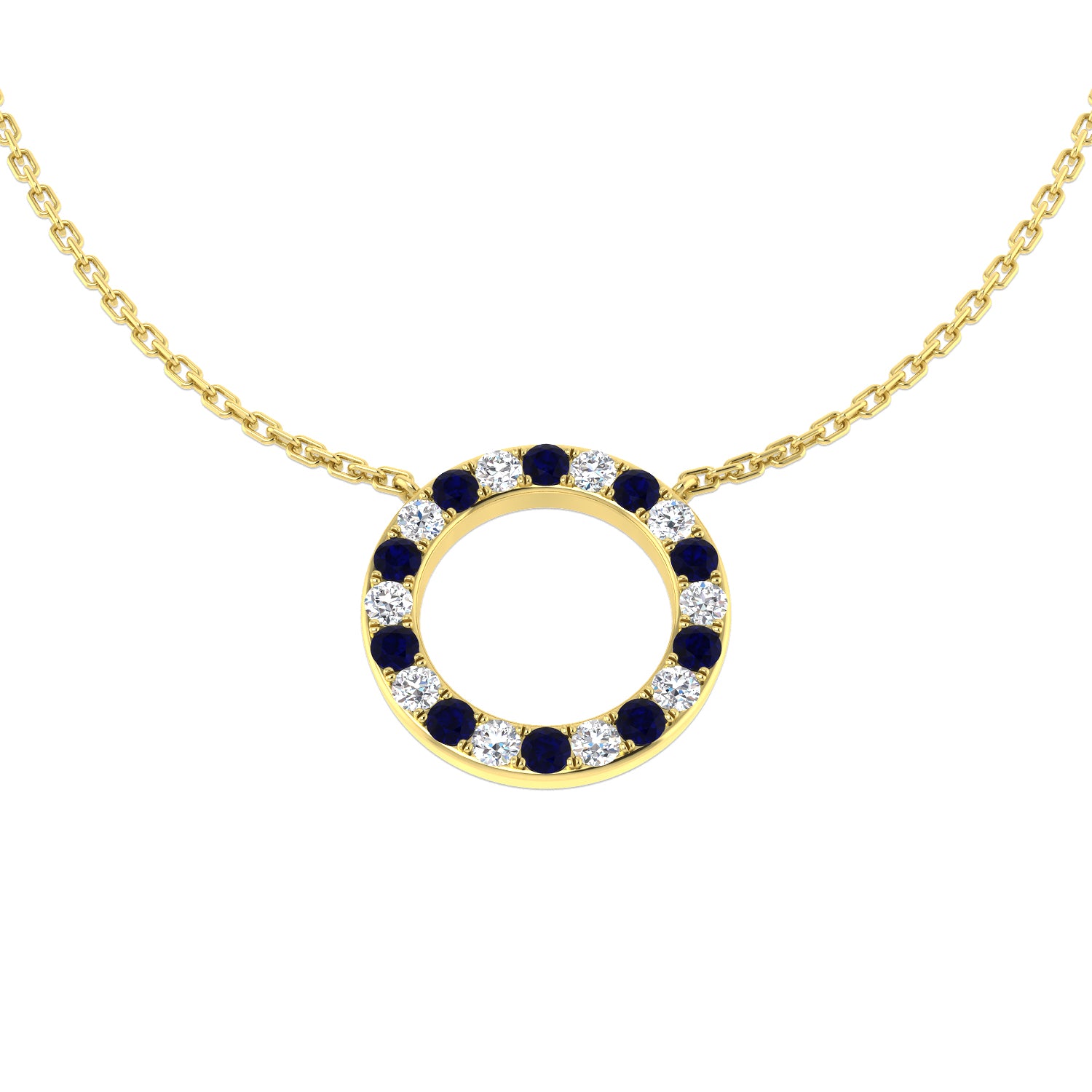Babul Blue Sapphire Necklace 0.5ct Gold Platinum