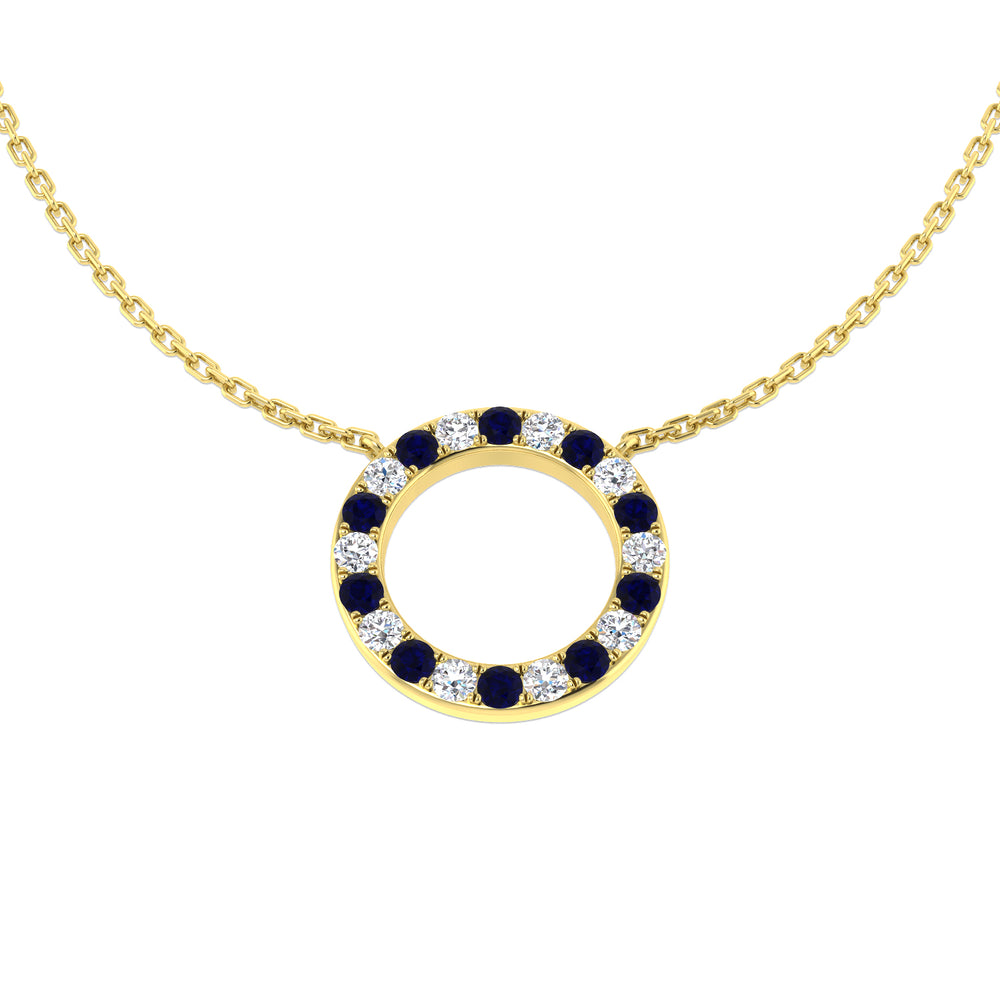 Babul Blue Sapphire Necklace 0.5ct Gold Platinum