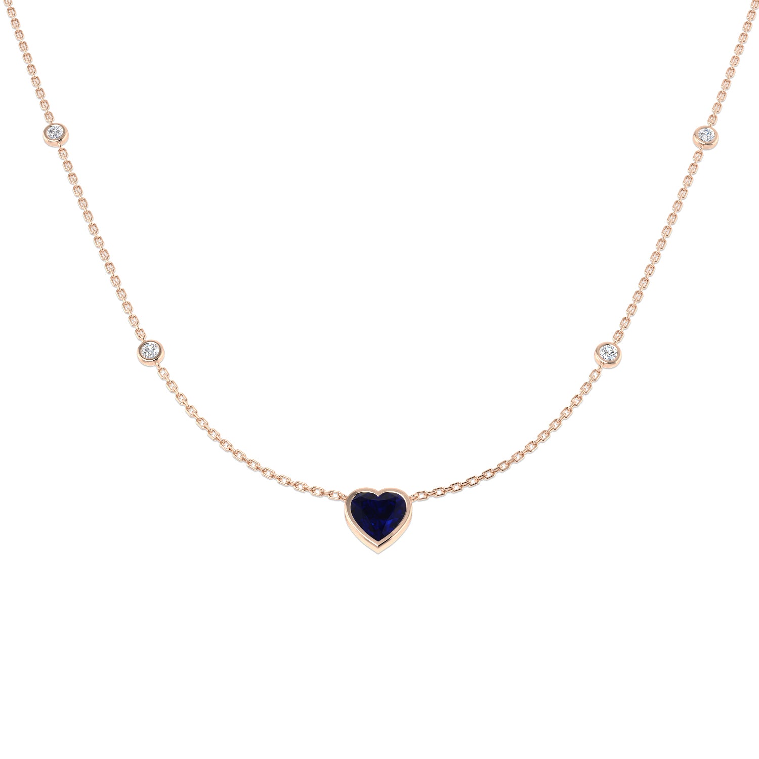 Banns Blue Sapphire Necklace 2ct Gold Platinum