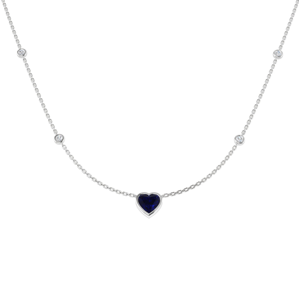 Banns Blue Sapphire Necklace 2ct Gold Platinum