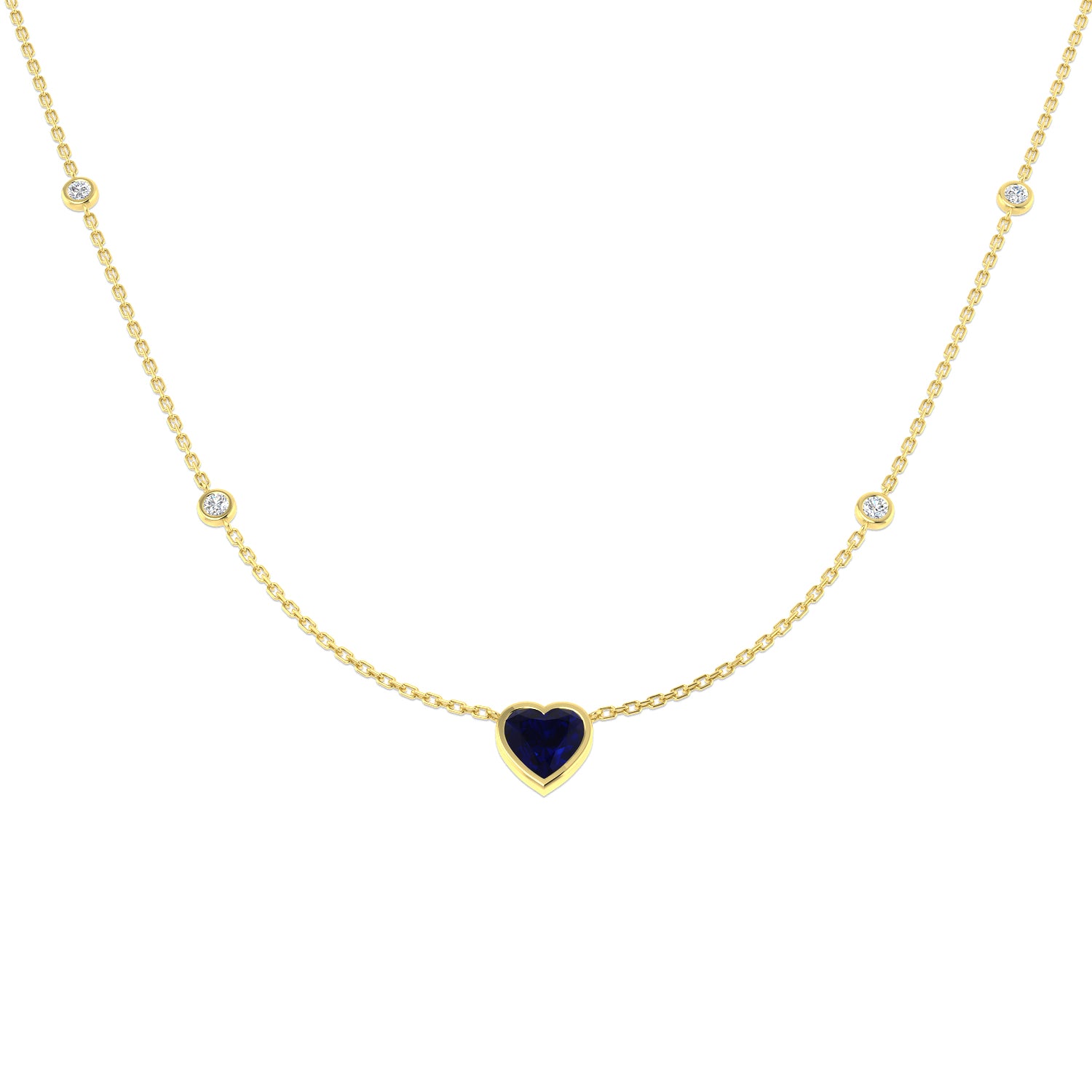 Banns Blue Sapphire Necklace 2ct Gold Platinum