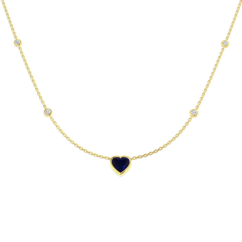 Banns Blue Sapphire Necklace 2ct Gold Platinum