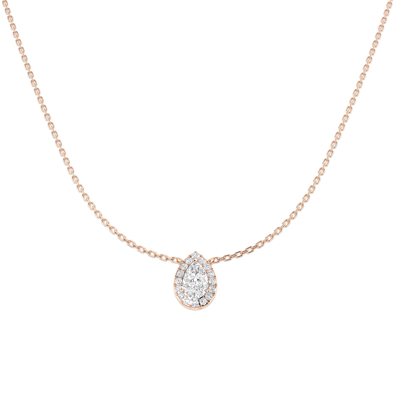 Amido Halo Necklace 0.75ct Diamond  Gold Platinum