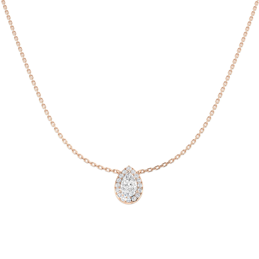 Amido Halo Necklace 0.75ct Diamond  Gold Platinum