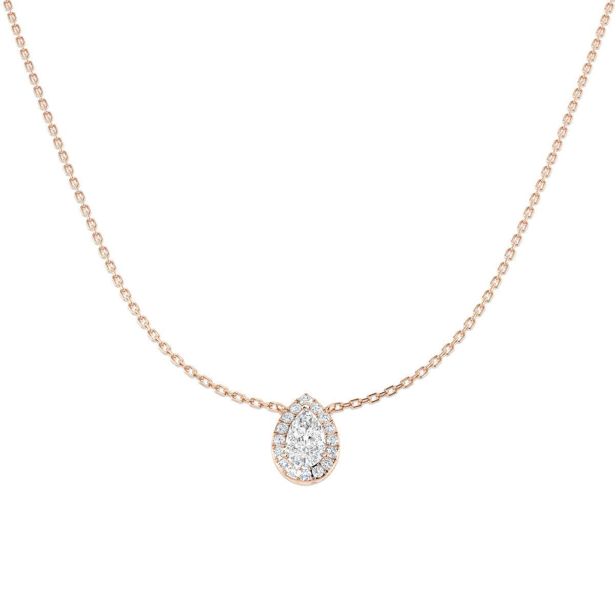Amido Halo Necklace 0.75ct Diamond  Gold Platinum