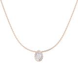 Amido Halo Necklace 0.75ct Diamond  Gold Platinum