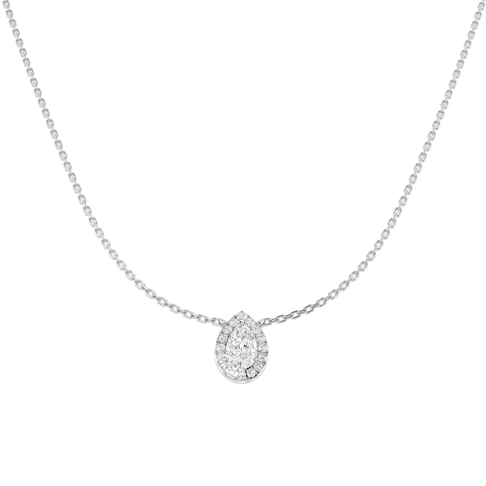 Amido Halo Necklace 0.75ct Diamond  Gold Platinum