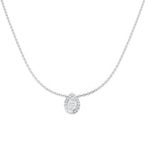 Amido Halo Necklace 0.75ct Diamond  Gold Platinum