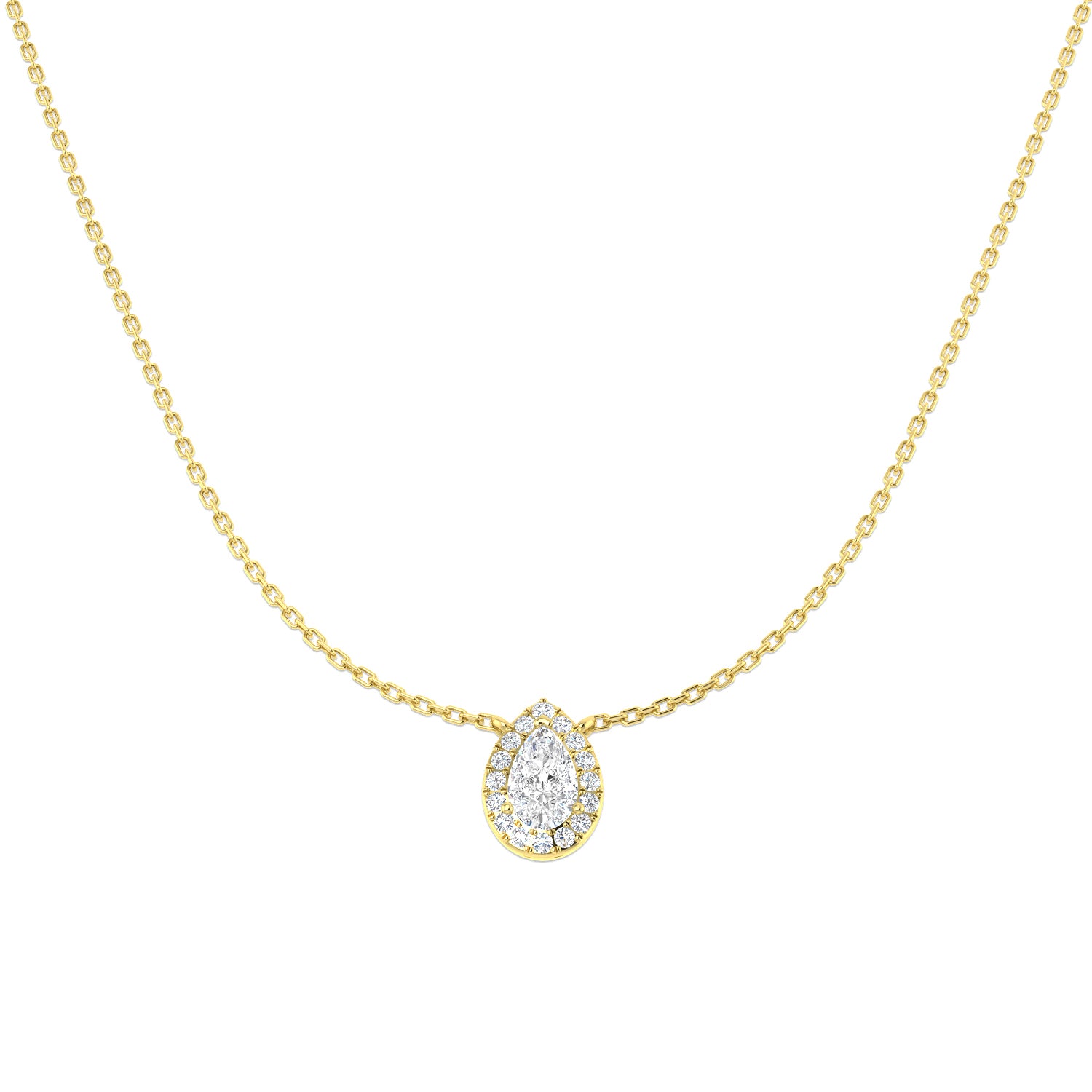 Amido Halo Necklace 0.75ct Diamond  Gold Platinum