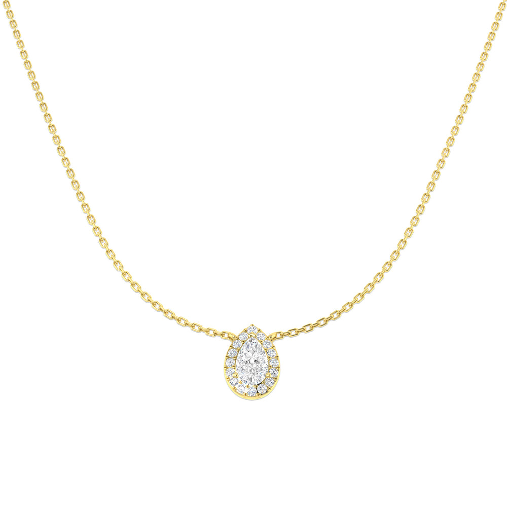 Amido Halo Necklace 0.75ct Diamond  Gold Platinum