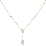 Beady Diamond Drop Necklace 0.5ct to 1ct Gold Platinum