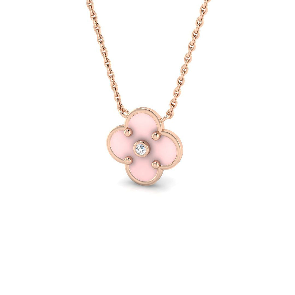 Bloat Necklace Diamond Cluster 0.15ct Gold Platinum