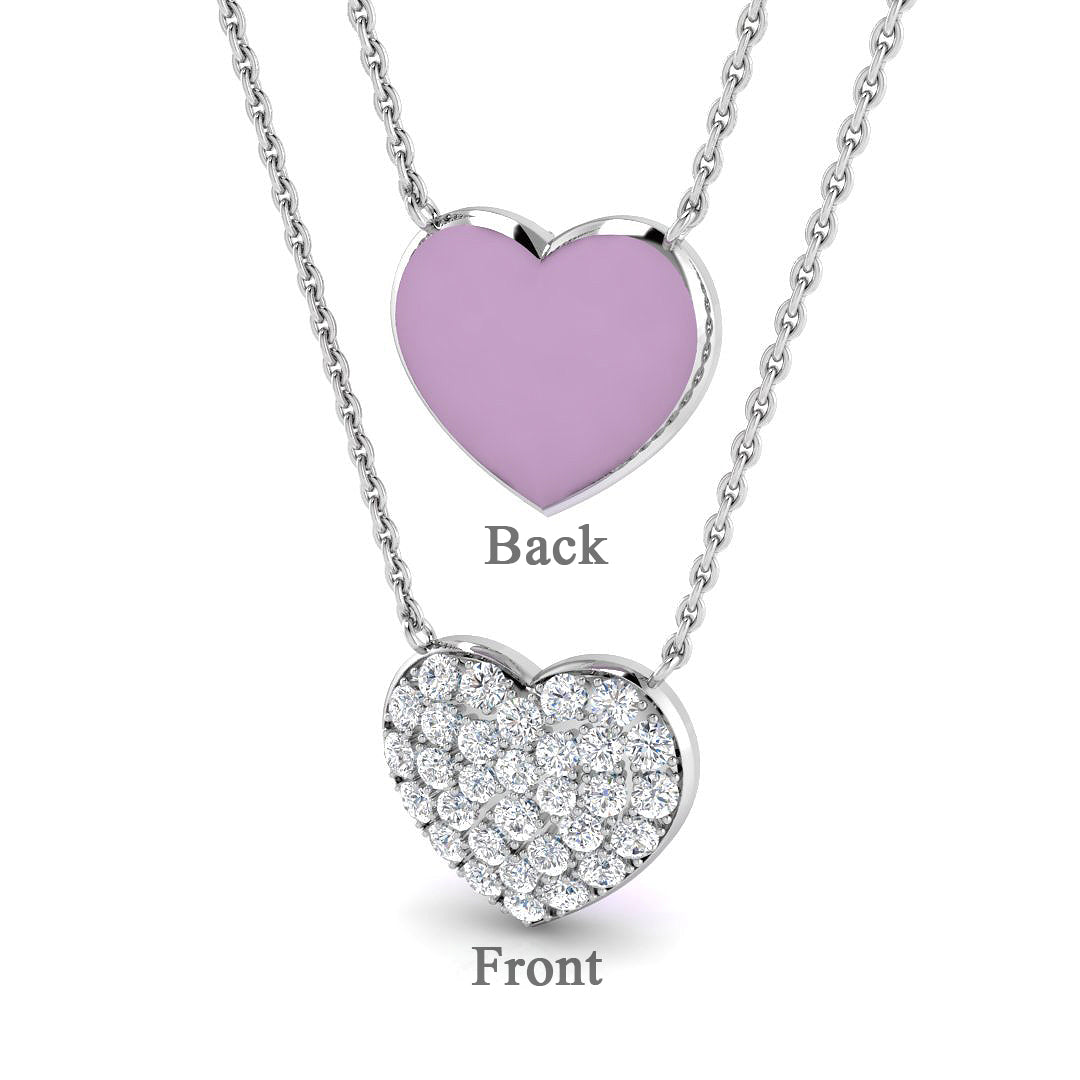 Billy Heart Diamond Necklace 0.5ct Platinum Gold