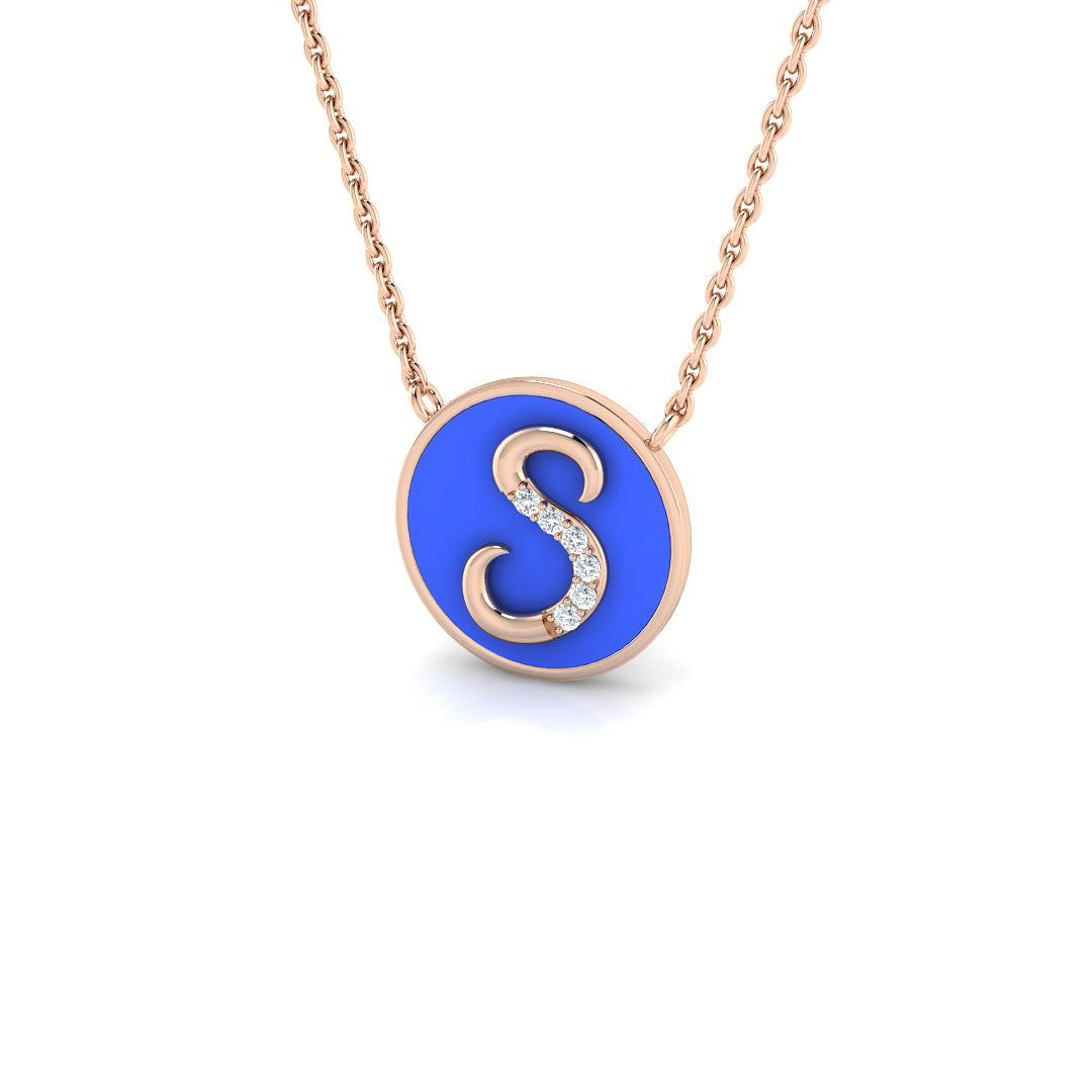 Bleat Necklace Diamond 0.15ct Gold Platinum