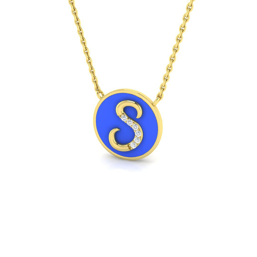 Bleat Necklace Diamond 0.15ct Gold Platinum