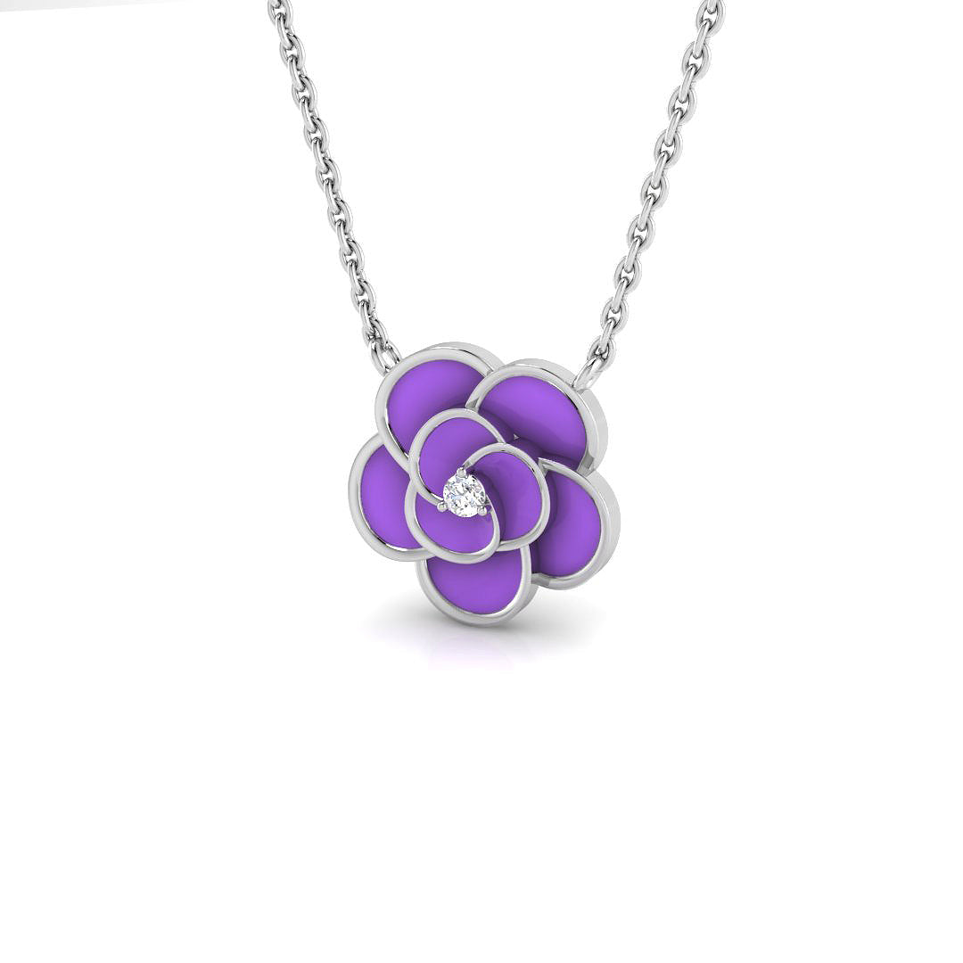 Birch Necklace Diamond 0.15ct Gold Platinum