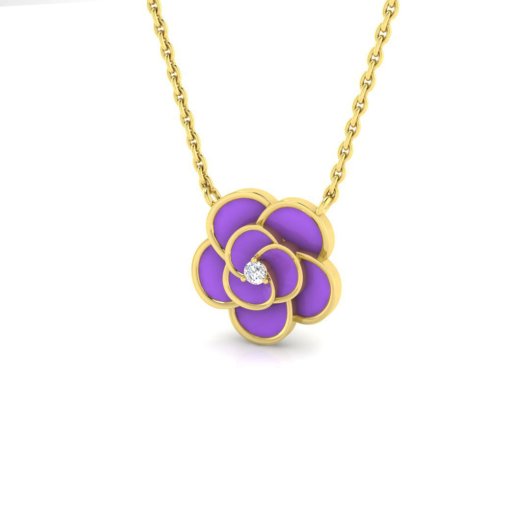 Birch Necklace Diamond 0.15ct Gold Platinum