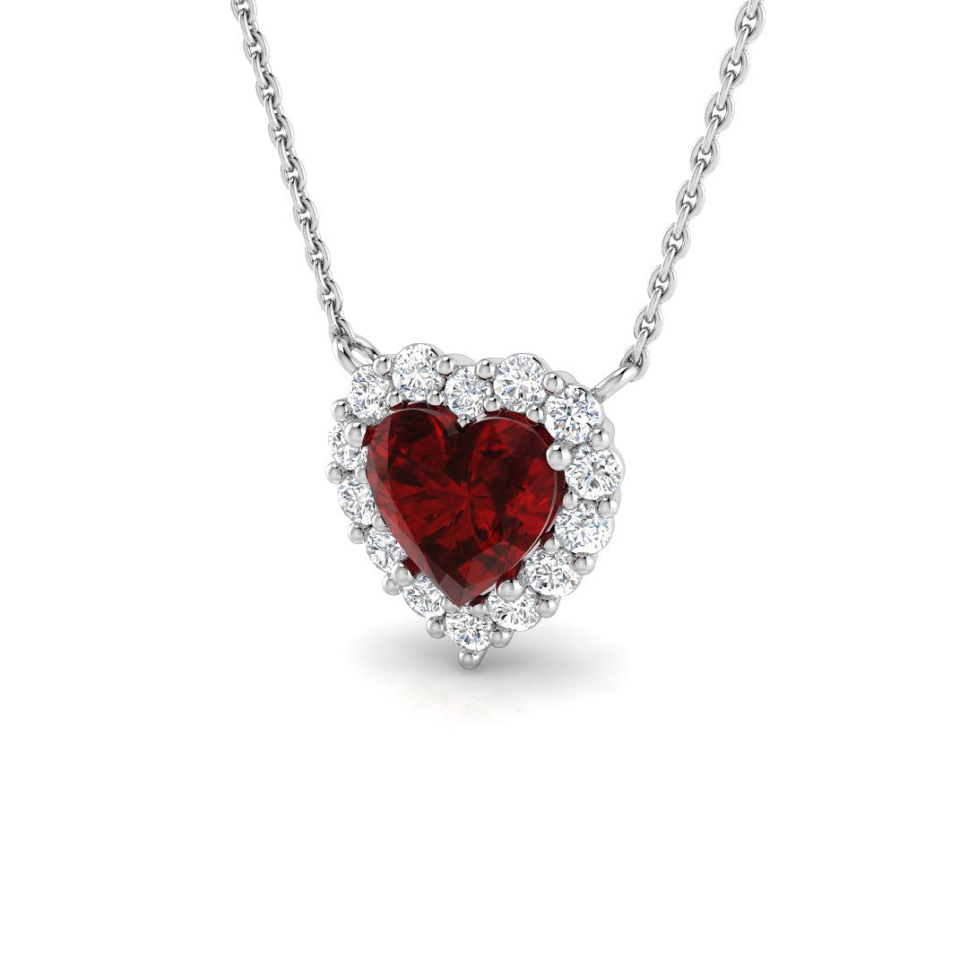 Blowy Ruby Necklace 2.5ct Gold and Platinum