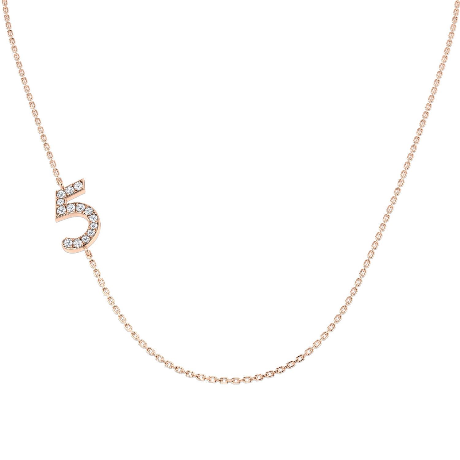 Brisk Diamond Number Necklace 0.1ct Gold Platinum