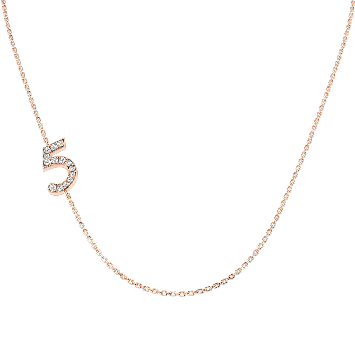 Brisk Diamond Number Necklace 0.1ct Gold Platinum