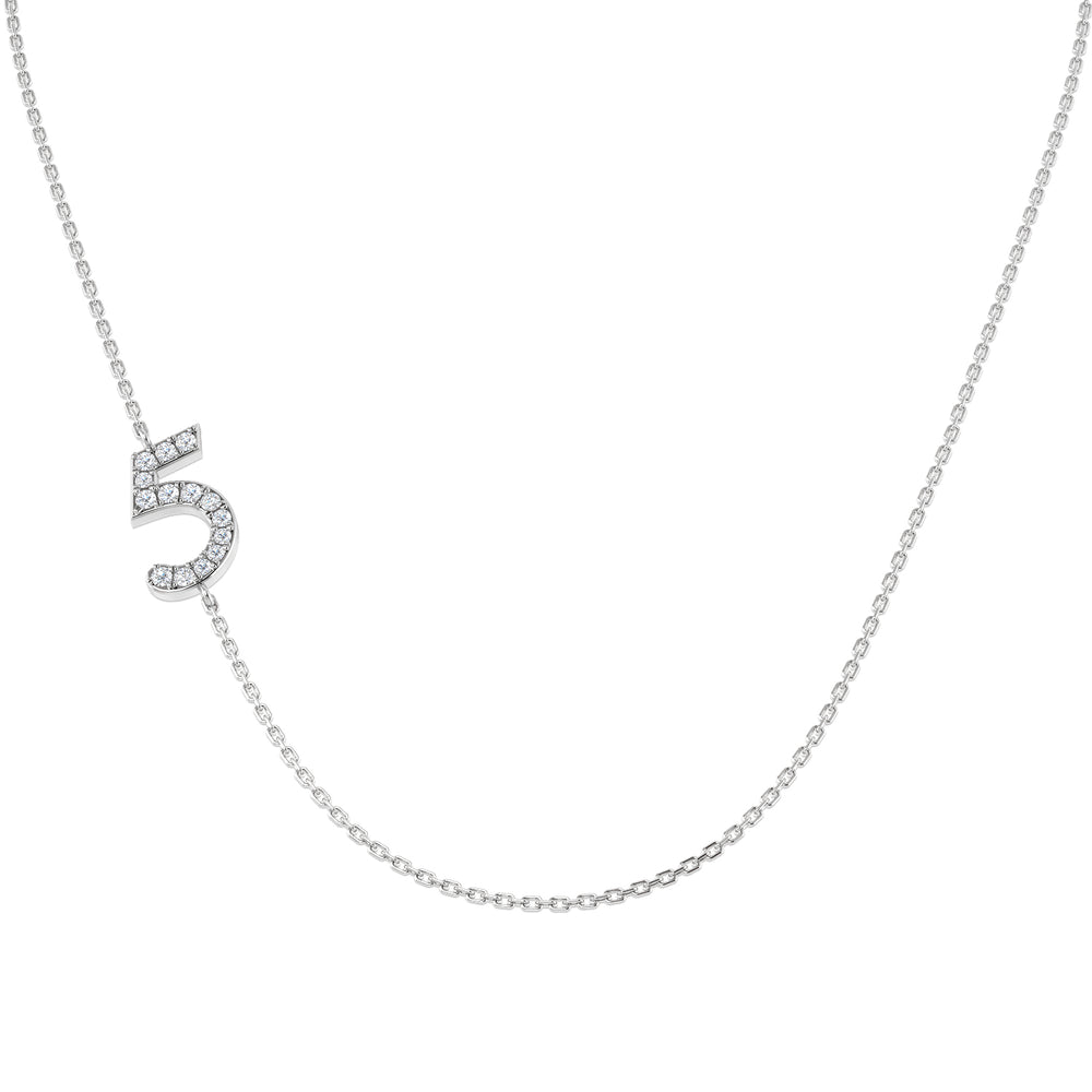Brisk Diamond Number Necklace 0.1ct Gold Platinum