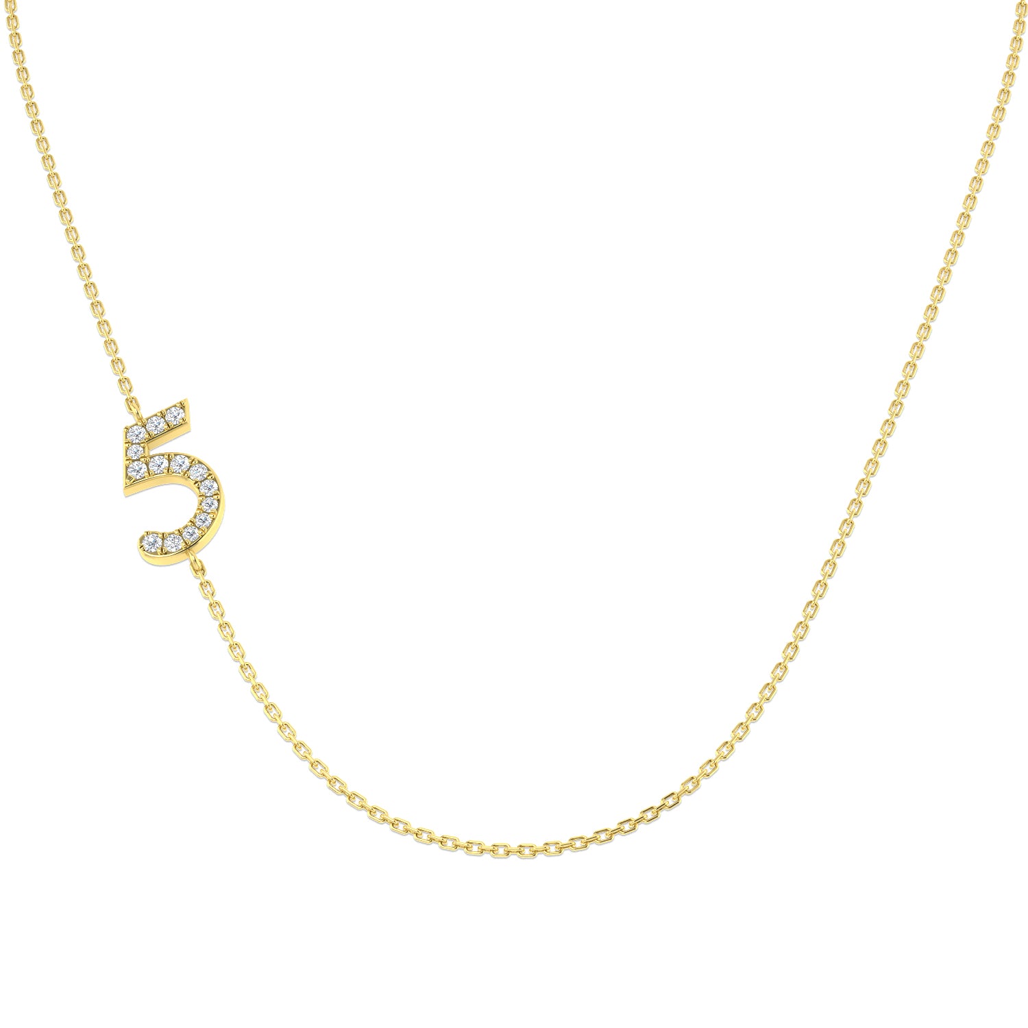 Brisk Diamond Number Necklace 0.1ct Gold Platinum
