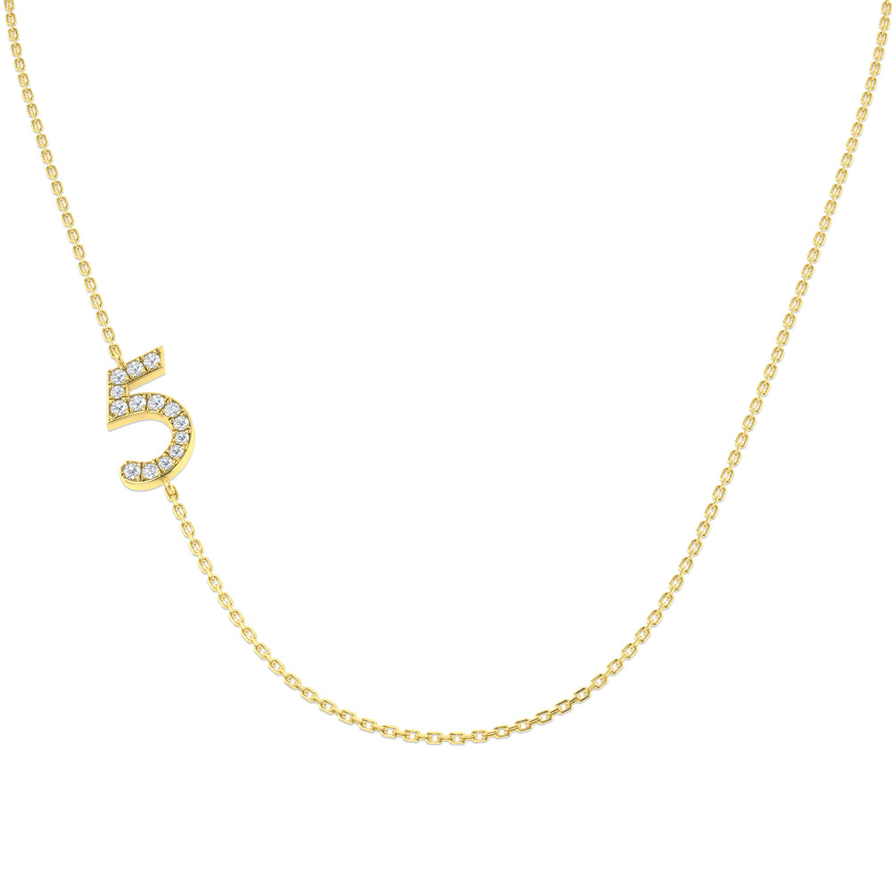 Brisk Diamond Number Necklace 0.1ct Gold Platinum