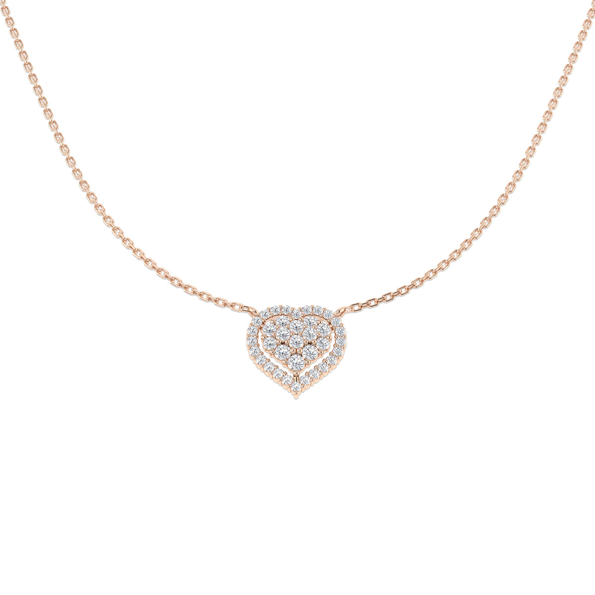 Chafe Heart Diamond Necklace 0.5ct Gold Platinum
