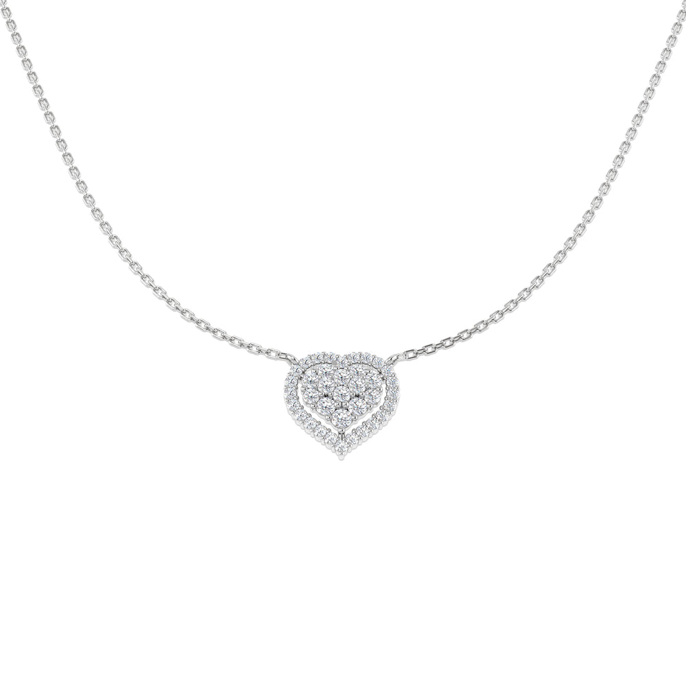 Chafe Heart Diamond Necklace 0.5ct Gold Platinum