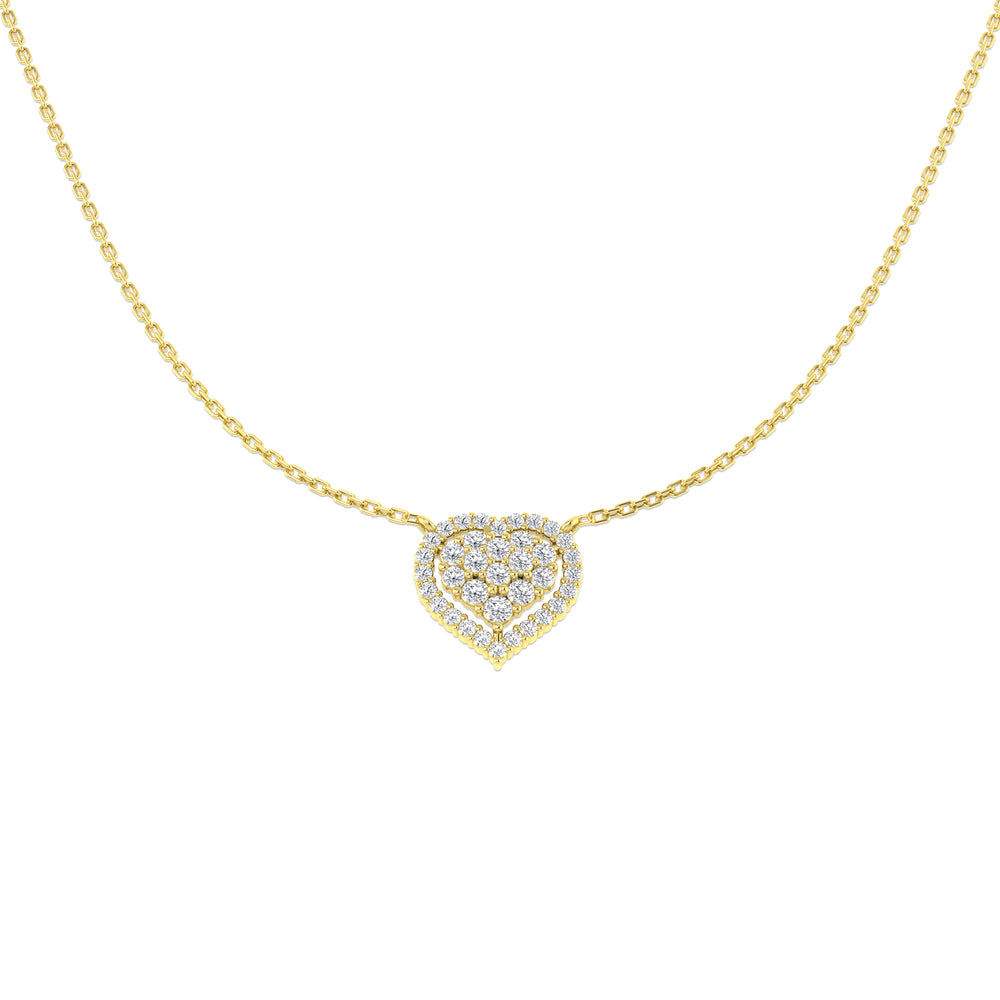 Chafe Heart Diamond Necklace 0.5ct Gold Platinum