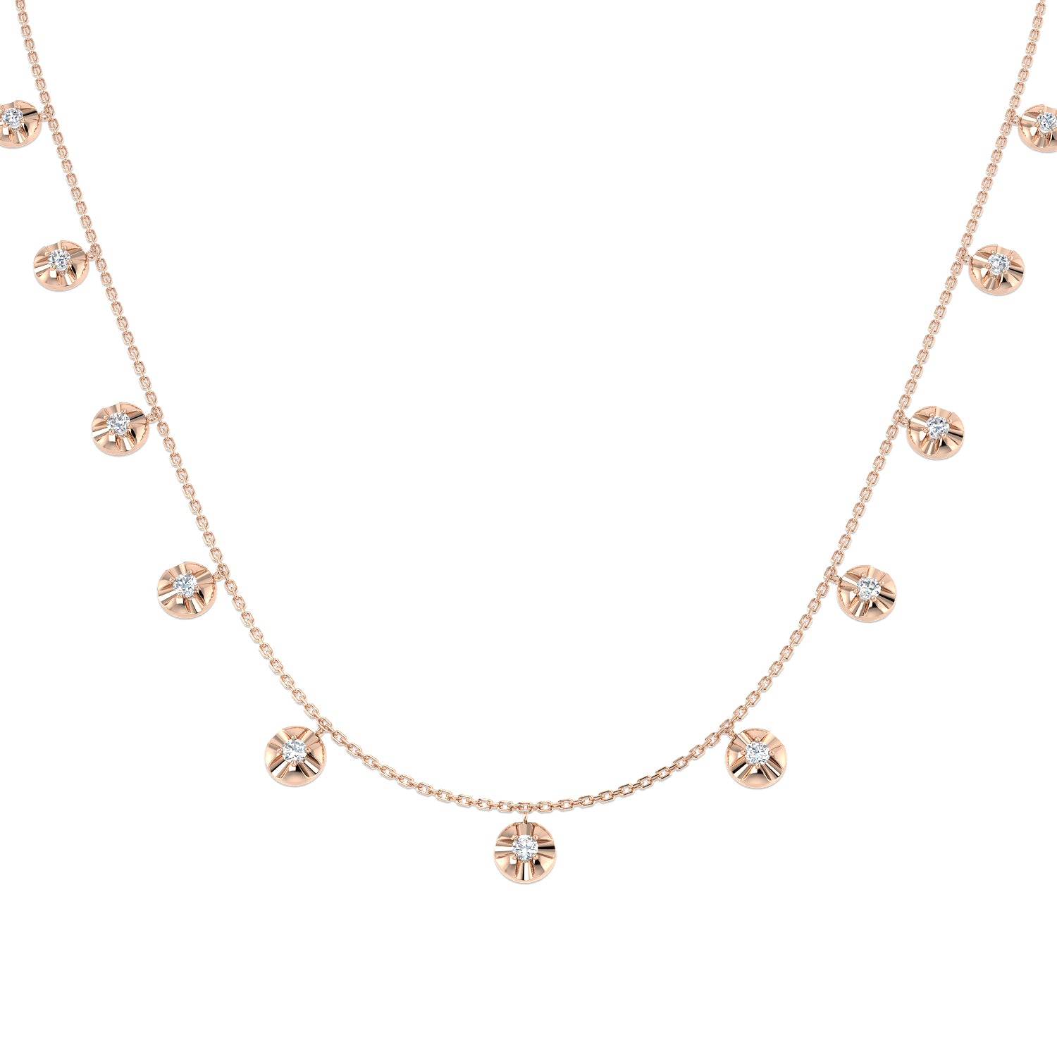 Burro Diamond Spectacle Necklace 0.75ct Gold Platinum