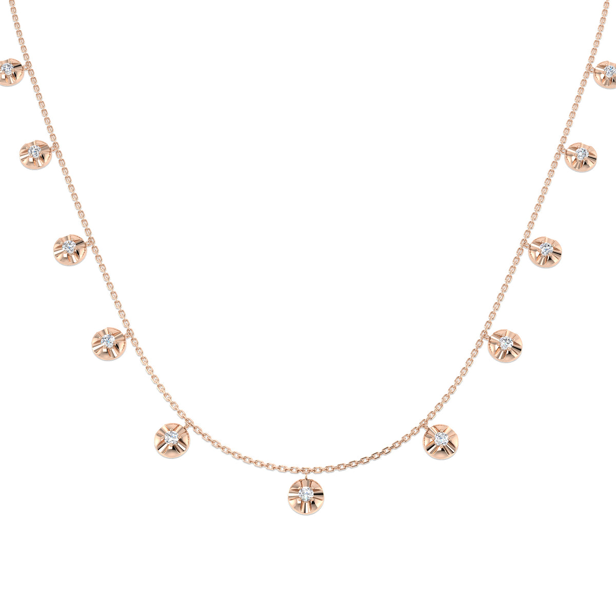 Burro Diamond Spectacle Necklace 0.75ct Gold Platinum