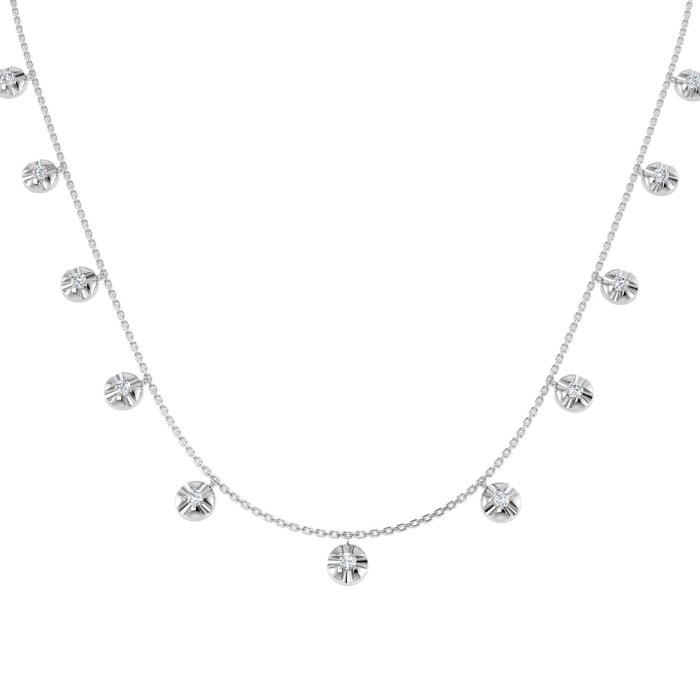 Burro Diamond Spectacle Necklace 0.75ct Gold Platinum
