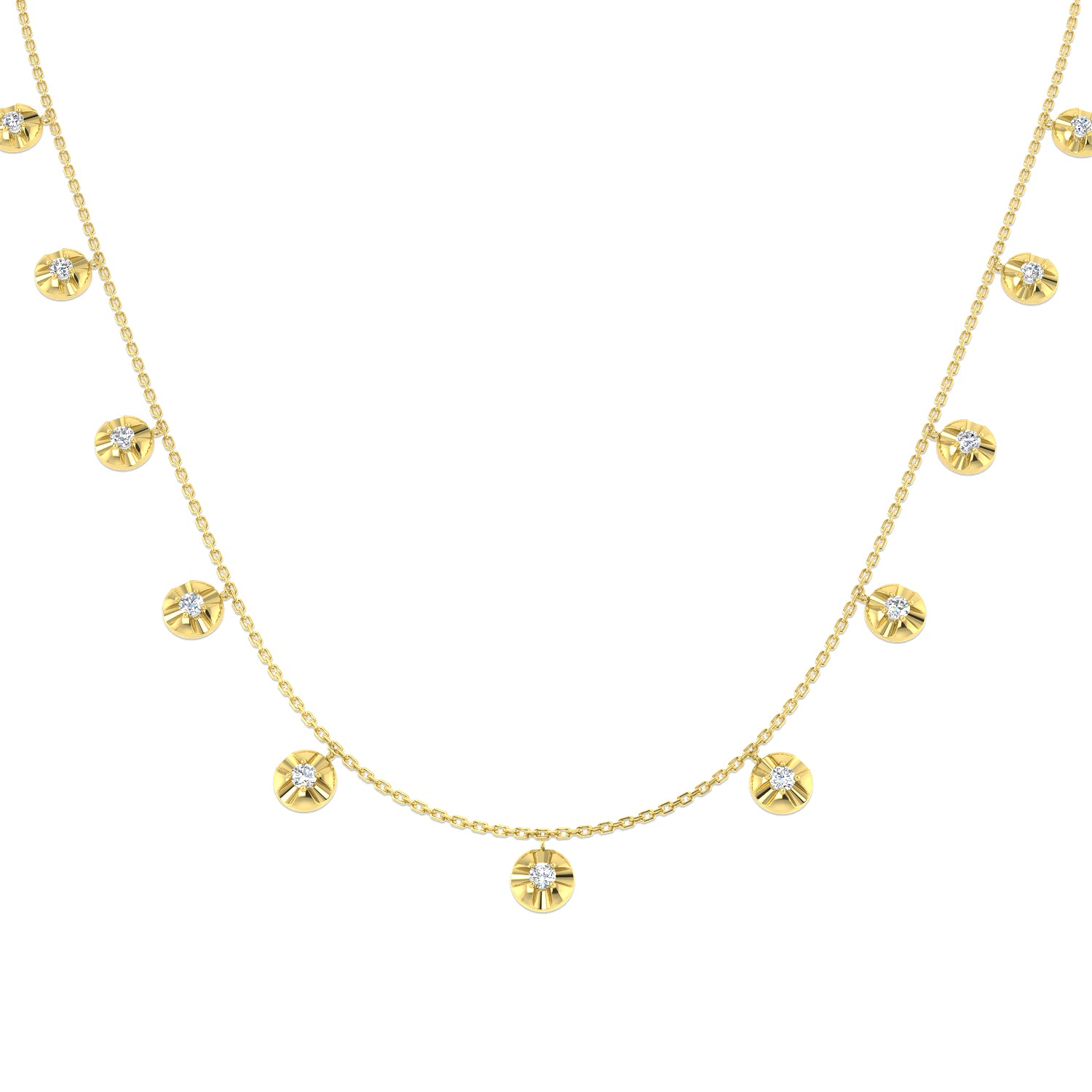 Burro Diamond Spectacle Necklace 0.75ct Gold Platinum