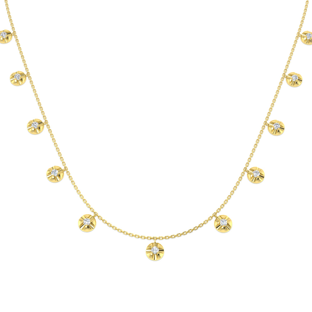 Burro Diamond Spectacle Necklace 0.75ct Gold Platinum