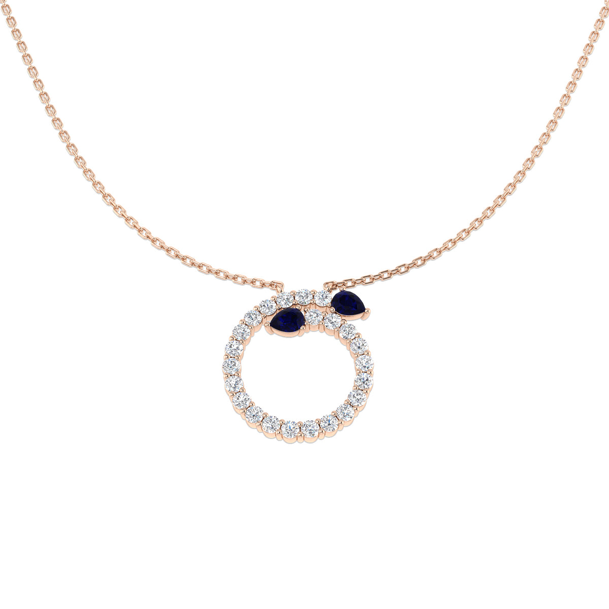 Canny Blue Sapphire Necklace 1ct Gold and Platinum