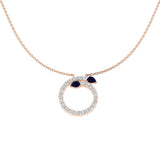 Canny Blue Sapphire Necklace 1ct Gold and Platinum