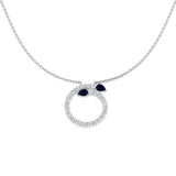 Canny Blue Sapphire Necklace 1ct Gold and Platinum
